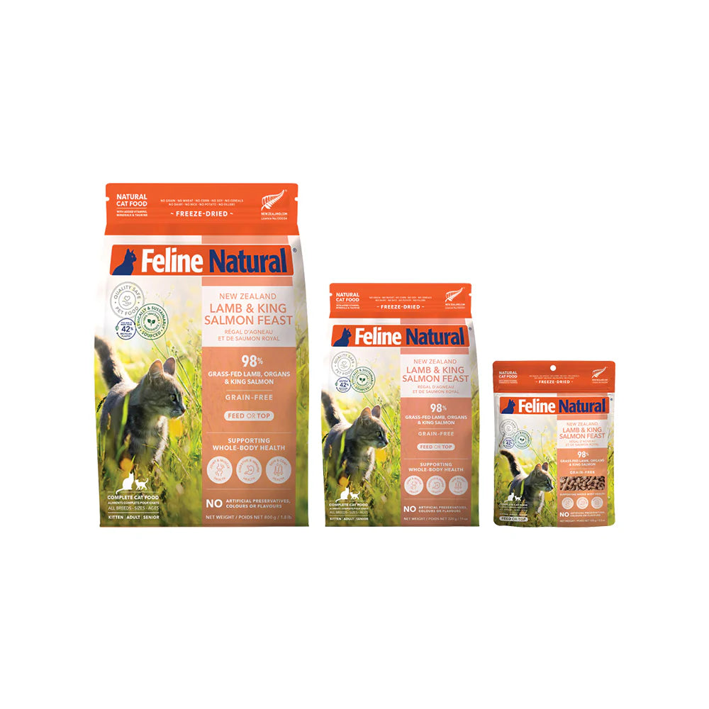 Feline Natural Lamb & King Salmon Feast Freeze-Dried Cat Food