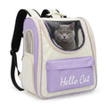 Hello Cat Pet Carrier Backpack - Cream & Lilac