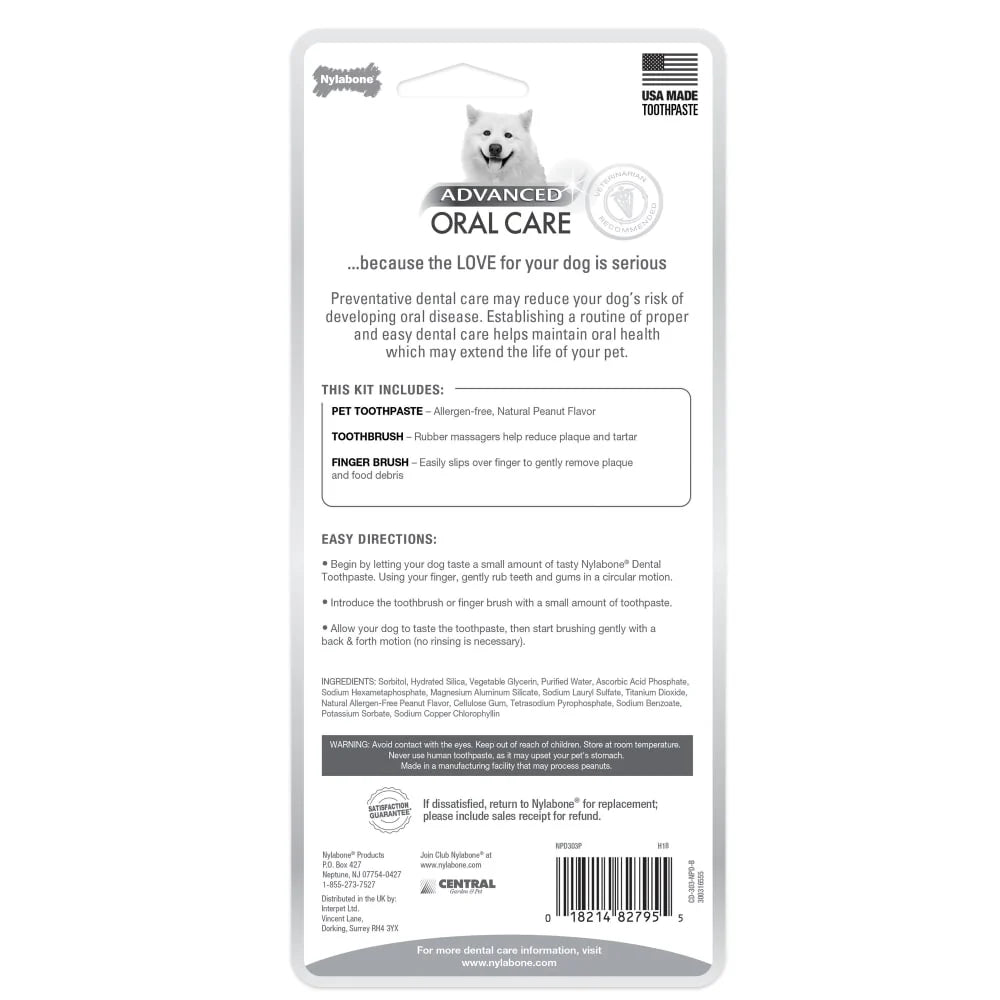 Nylabone Advanced Oral Care Natural Dental Kit for Dogs
