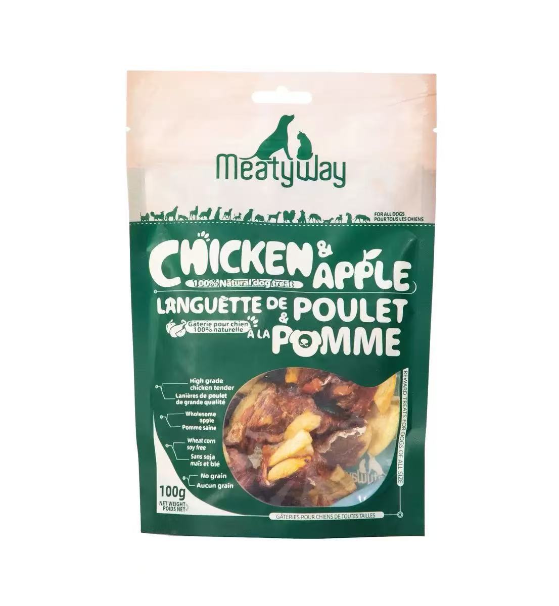 Meatyway Chicken & Apple Dog Treats 100g