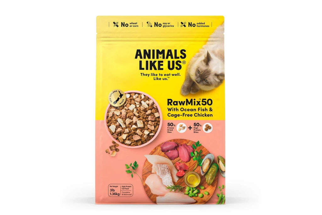 Animals Like Us RawMix50 with Freeze Dried Ocean Fish and Chicken Cat Food 1.36kg