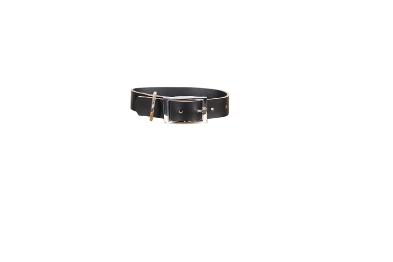 MOG AND BONE Genuine Leather Collar Black XS