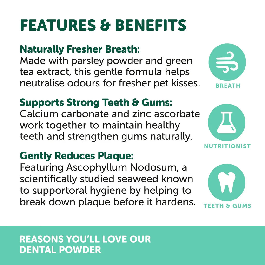 Natural Animal Solutions Dental Powder For Dogs and Cats 80g