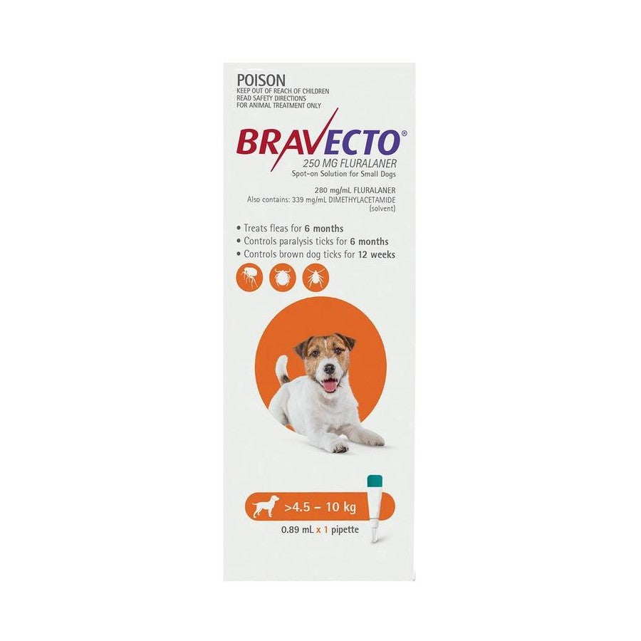 Bravecto Spot-On for Small Dogs 4.5-10kg 1pk