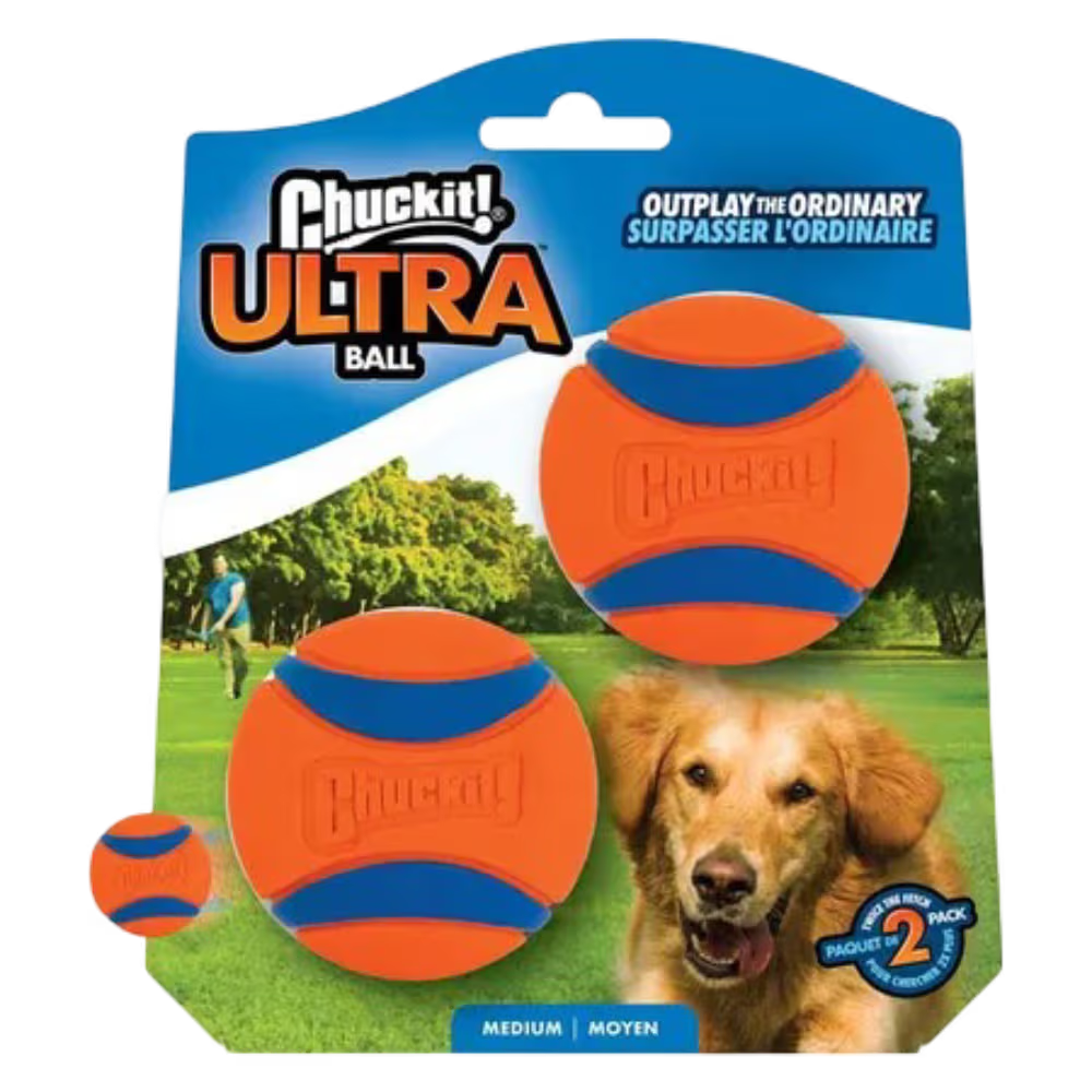 Chuckit Ultra Ball Medium Dog Toys 6cm 2pk