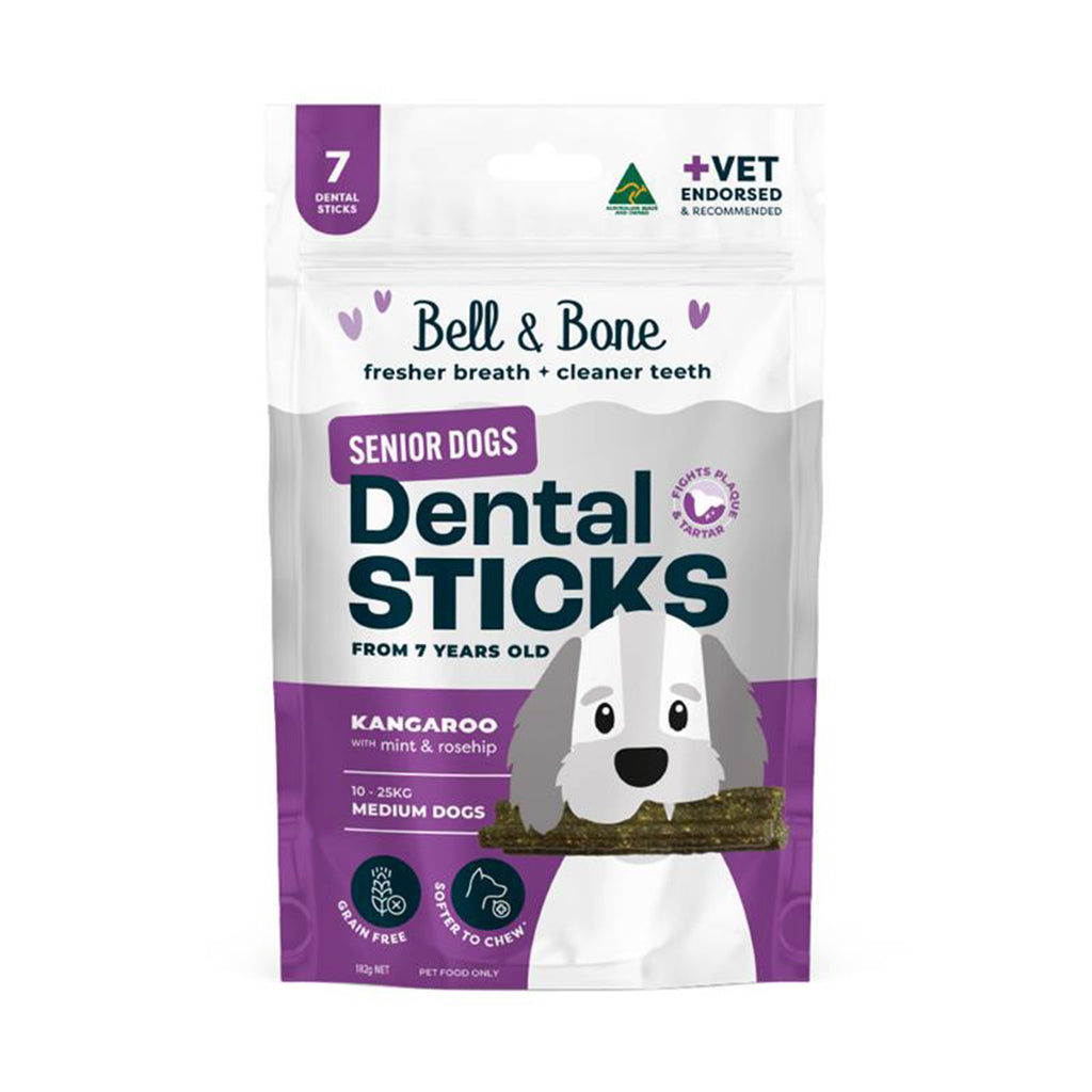 BELL & BONE SENIOR DENTAL STICKS ROO MINT ROSEHIP MED