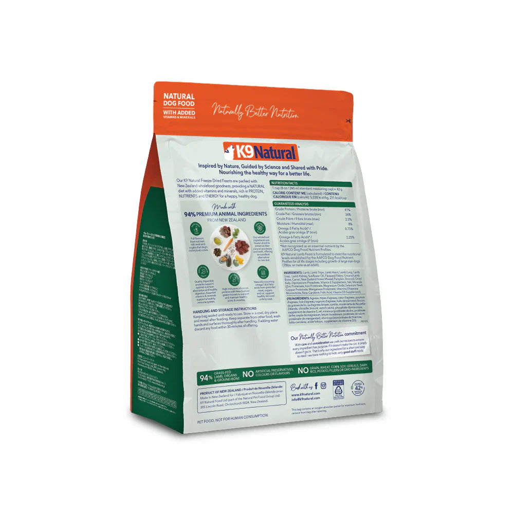 K9 Natural Lamb Feast Freeze-Dried Dog Food
