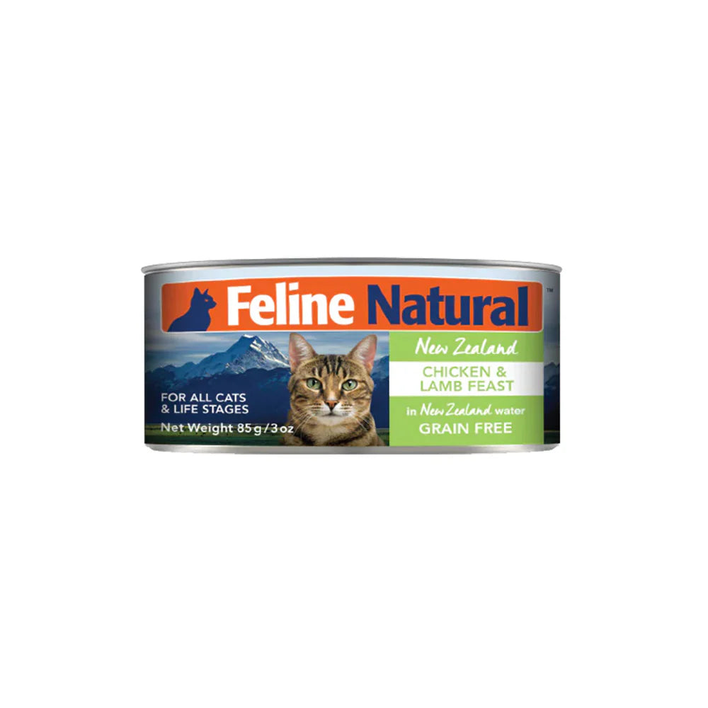 FELINE NATURAL GF CHICKEN & LAMB FEAST 85G 12PK
(OM12)