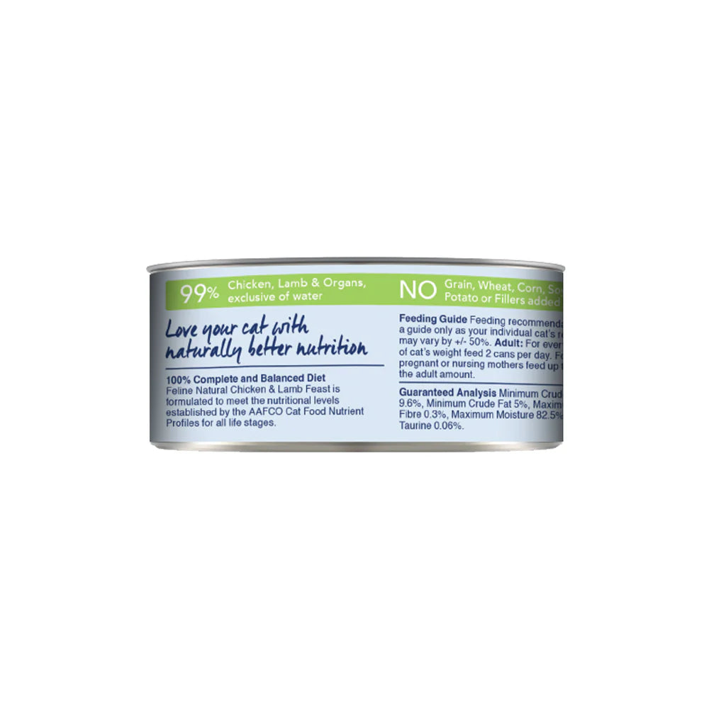 Feline Natural Premium Cat Wet Food Can 85g (CHICKEN & LAMB FEAST)