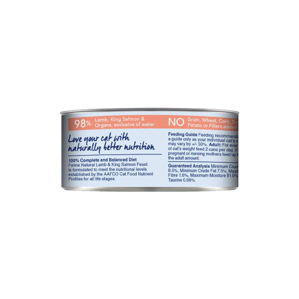 Feline Natural Premium Cat Wet Food Can 85g (LAMB & KING SALMON FEAST)