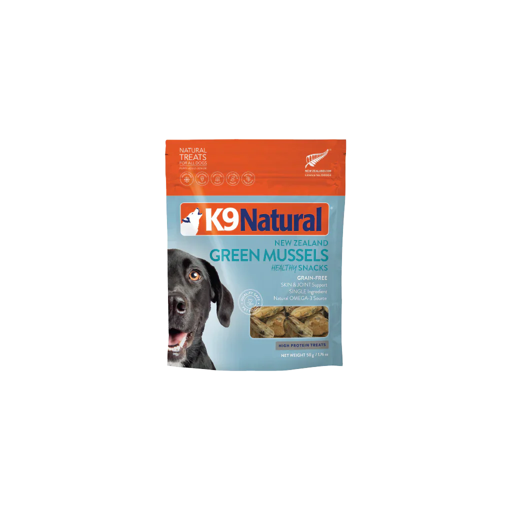 K9 NATURAL FD DOG TREATS NZ GREEN LIPPED MUSSEL BITES 50G