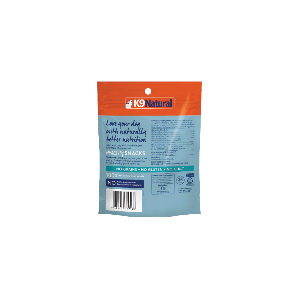 K9 NATURAL FD DOG TREATS NZ GREEN LIPPED MUSSEL BITES 50G