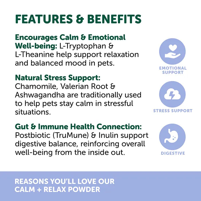 Natural Animal Solutions Calm & Relax For Dogs and Cats 120g