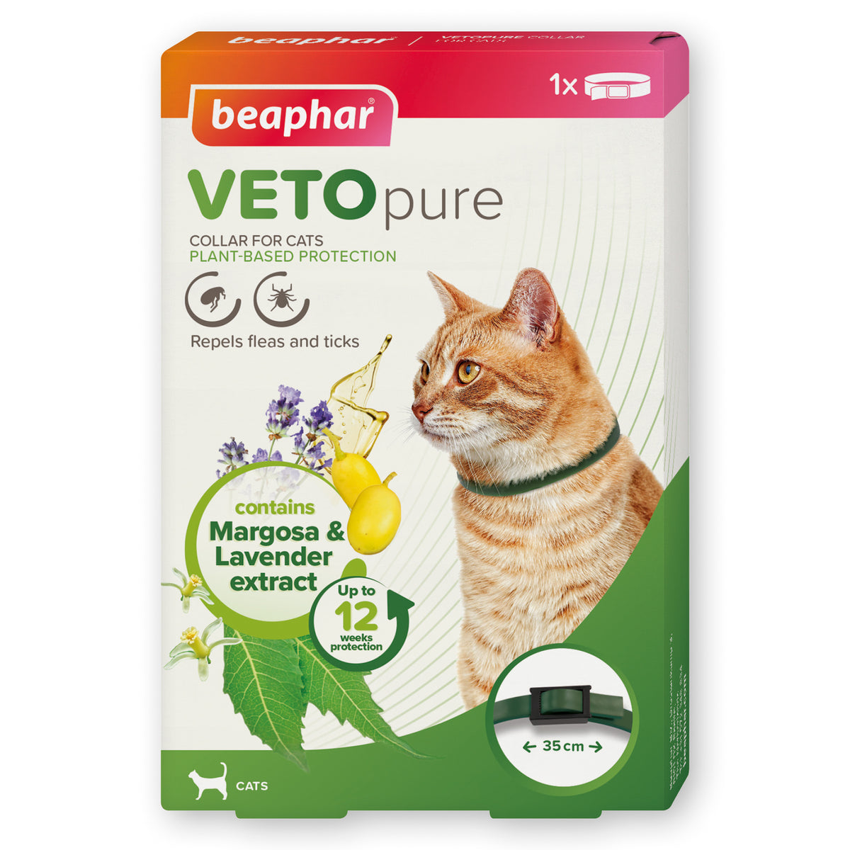 Beaphar VETOpure Flea & Tick Collar Green Cat