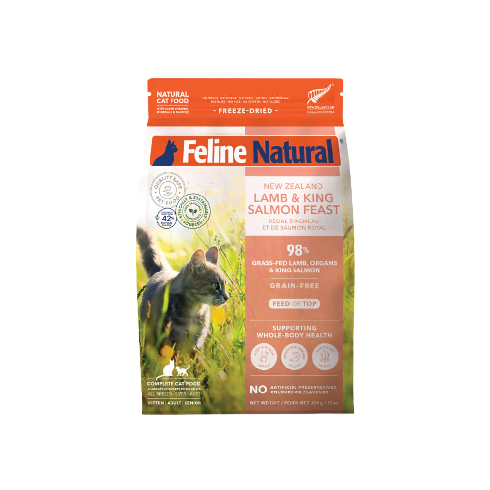Feline Natural Lamb & King Salmon Feast Freeze-Dried Cat Food