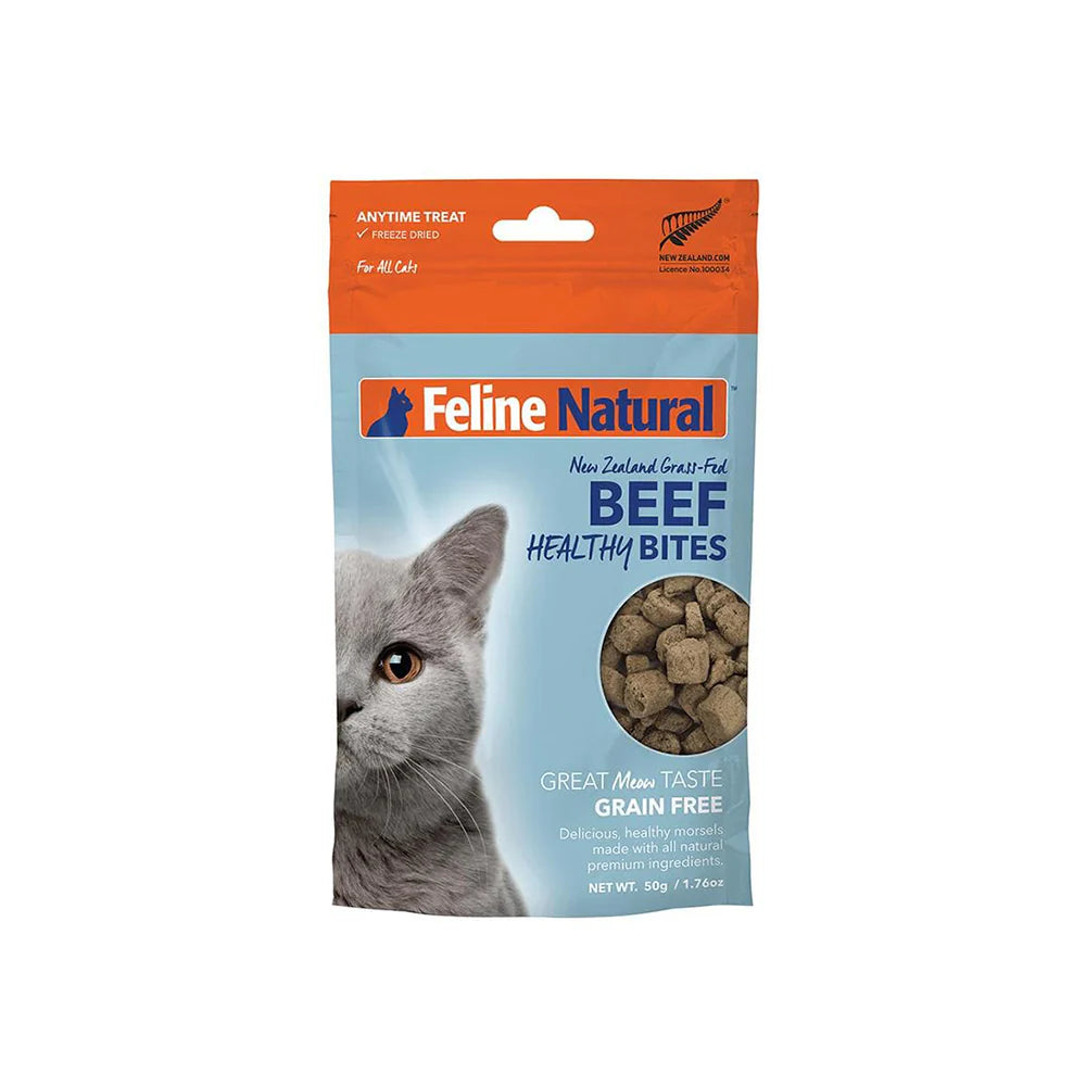 Feline Natural Beef Healthy Bites Cat Treats 50g