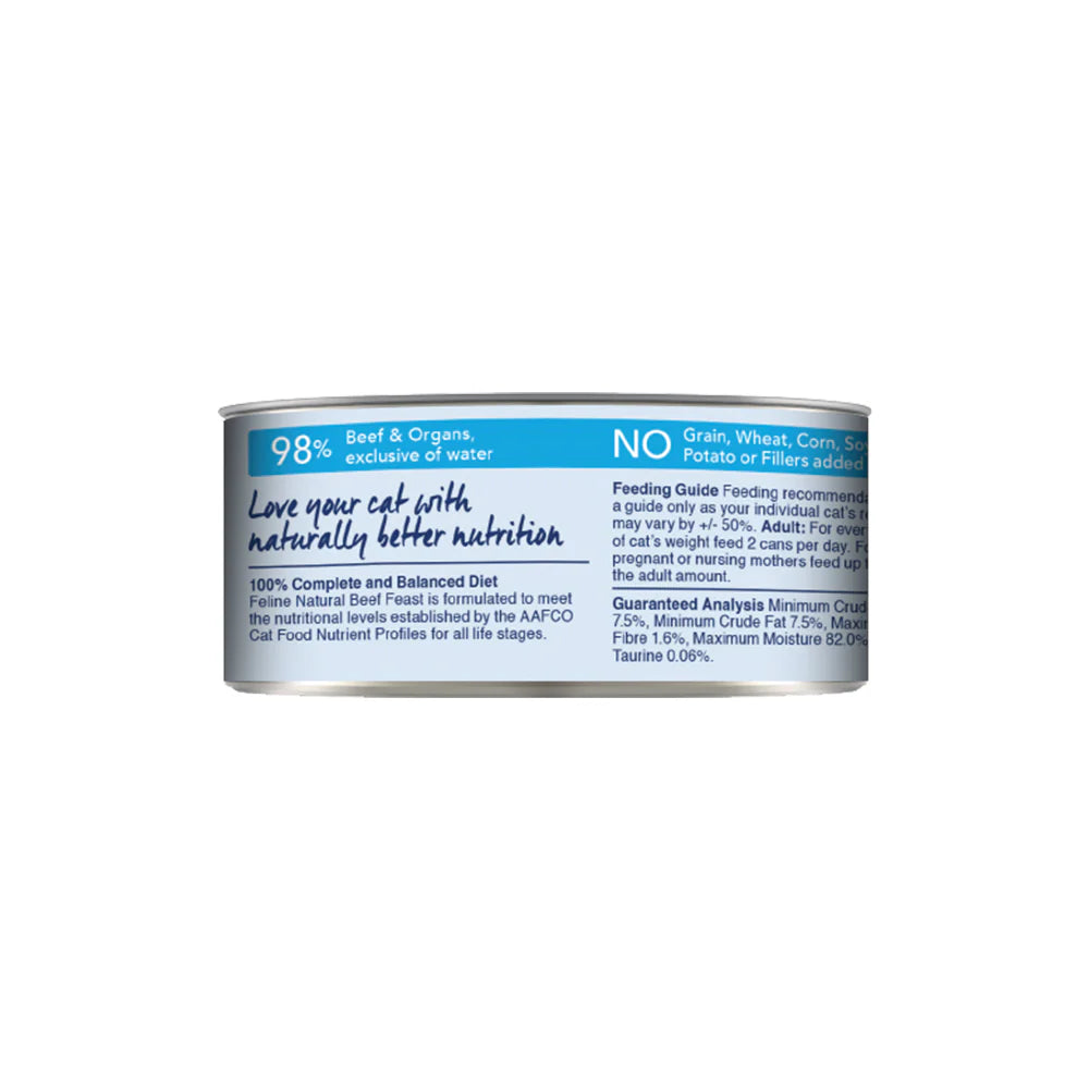 Feline Natural Premium Cat Wet Food Can 85g (BEEF FEAST)