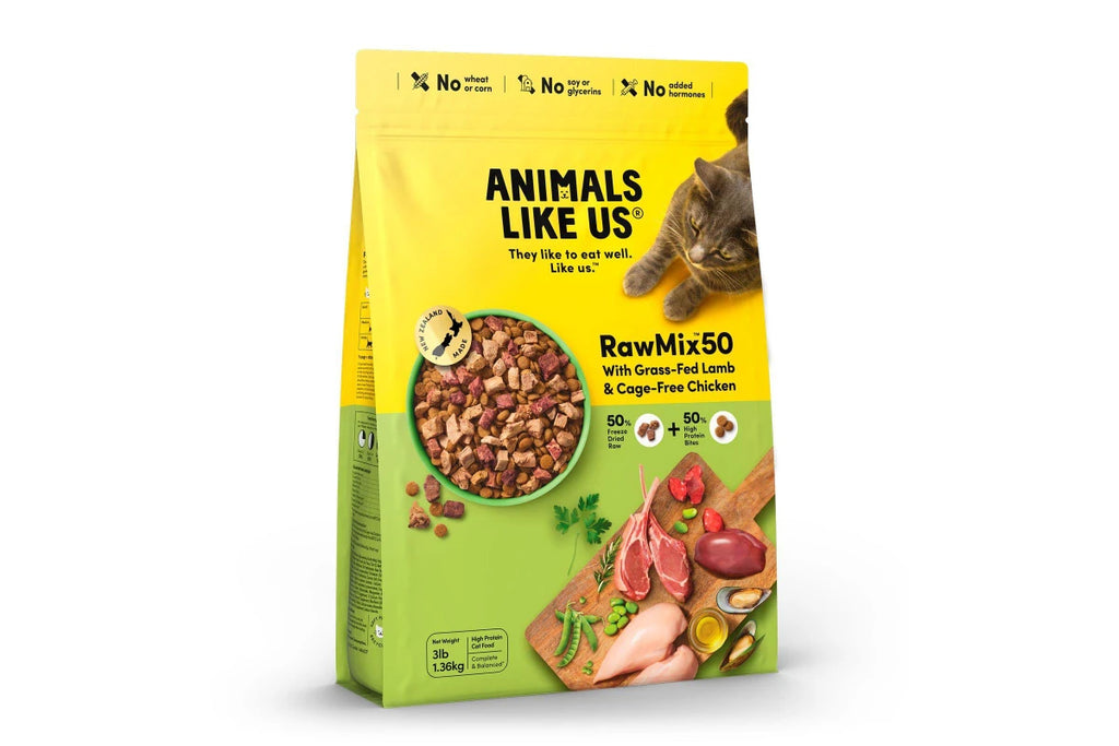 Animals Like Us Rawmix50 Dry Cat Food with Grass-Fed Lamb & Chicken 1.36kg