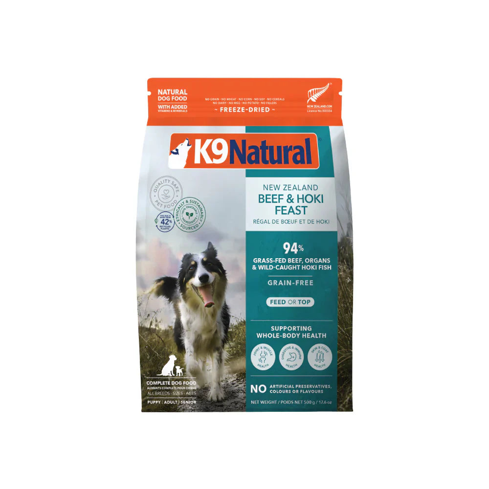 K9 NATURAL GRAIN-FREE FD NZ BEEF & HOKI FEAST 500G