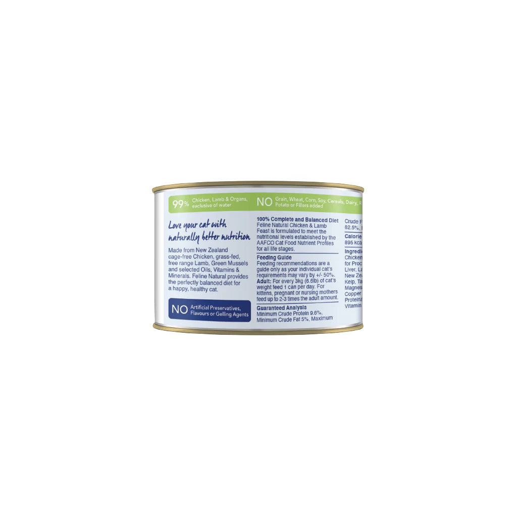Feline Natural Premium Cat Wet Food Can 170g （Chicken & Lamb Feast）