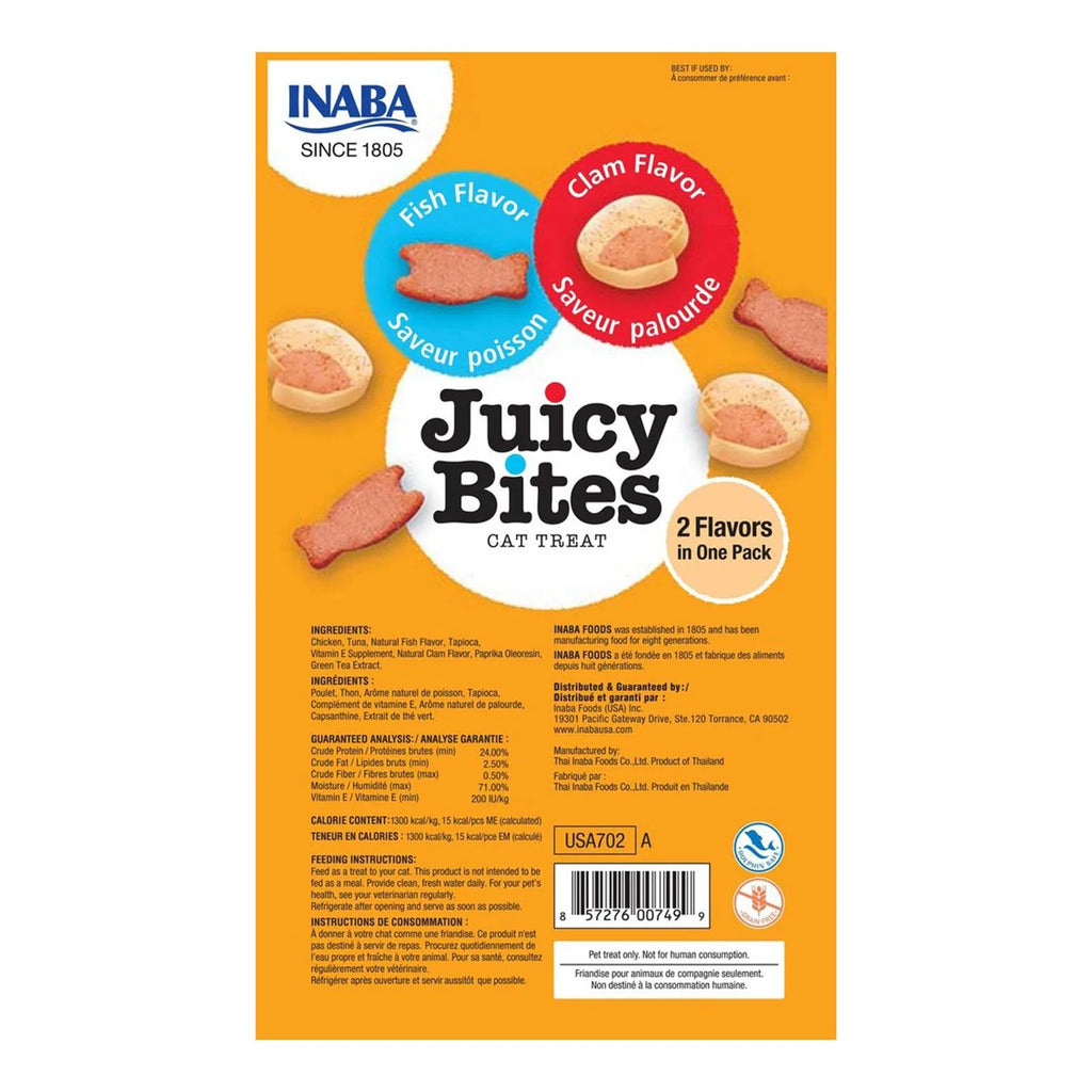 Inaba Juicy Bites Fish & Clam Flavours Cat Treats 33.9g