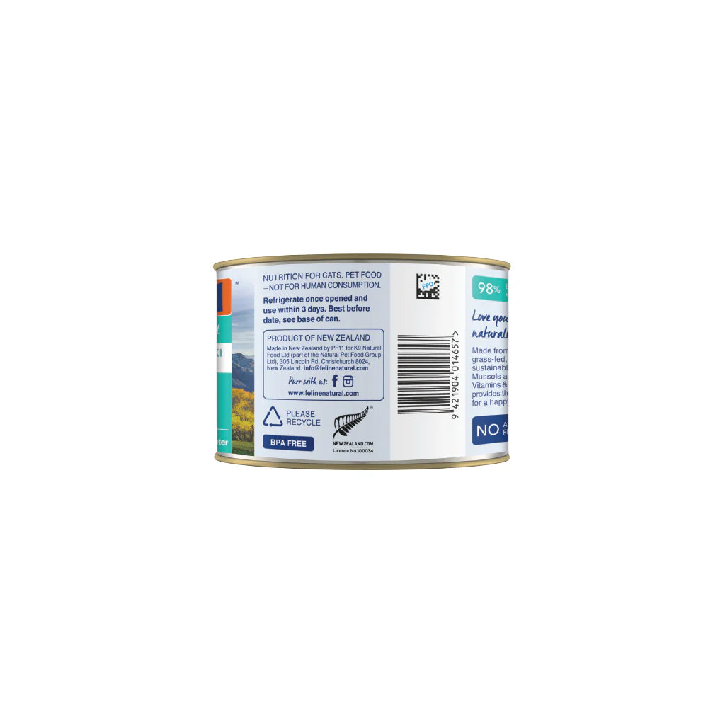 Feline Natural Premium Cat Wet Food Can 170g （Beef & Hoki Feast）