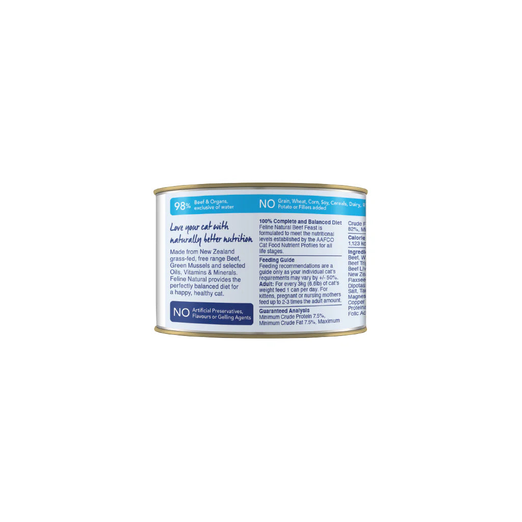 Feline Natural Premium Cat Wet Food Can 170g （Beef Feast）