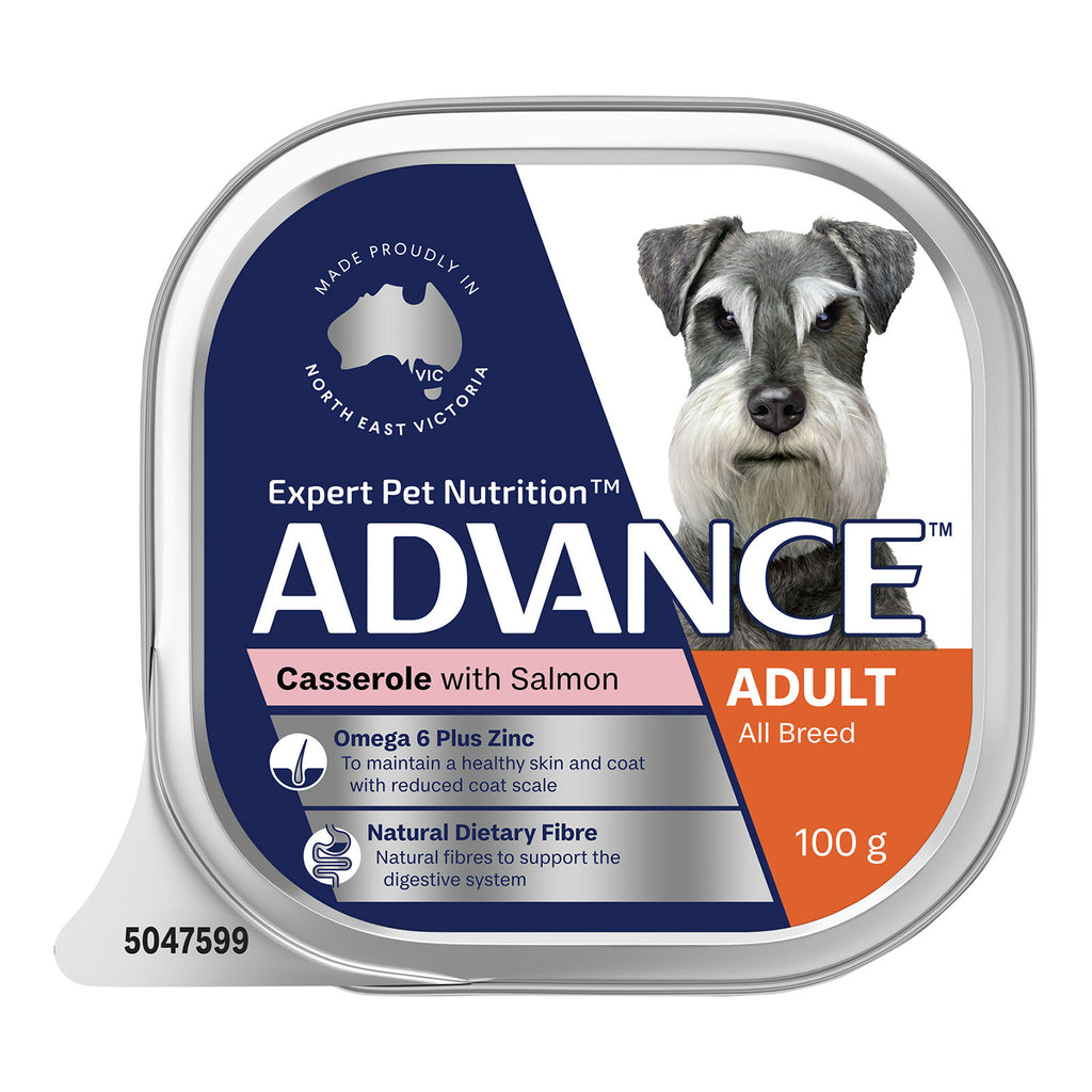 ADVANCE DOG ADULT SALMON CASS 100G 12PK