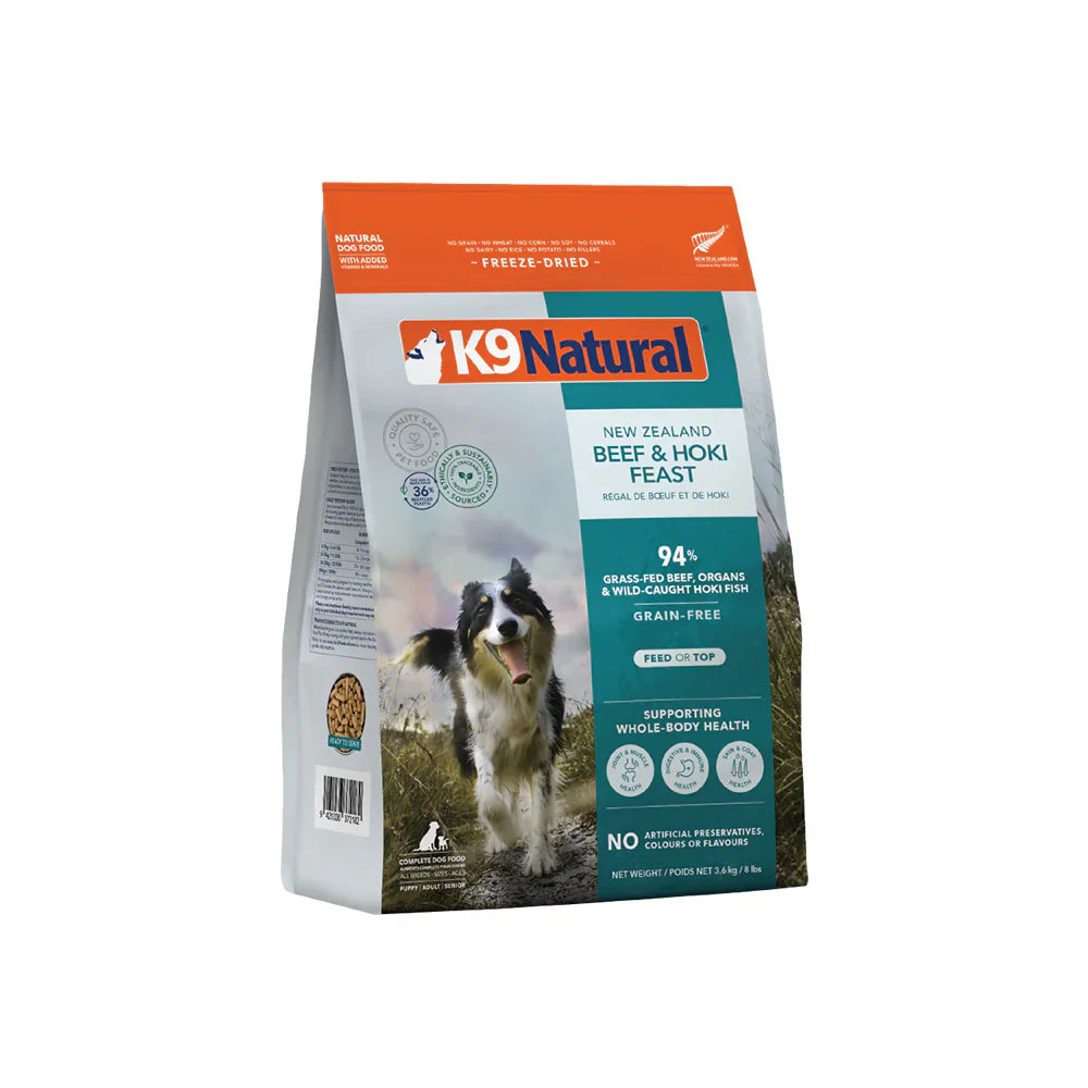 K9 NATURAL GRAIN-FREE FD NZ BEEF & HOKI FEAST 500G