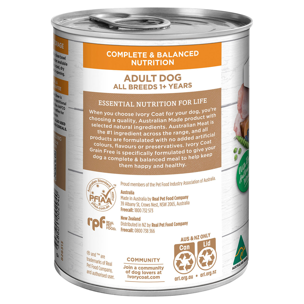 Ivory Coat Grain Free Chicken Stew Adult Canned Wet Dog Food 400g