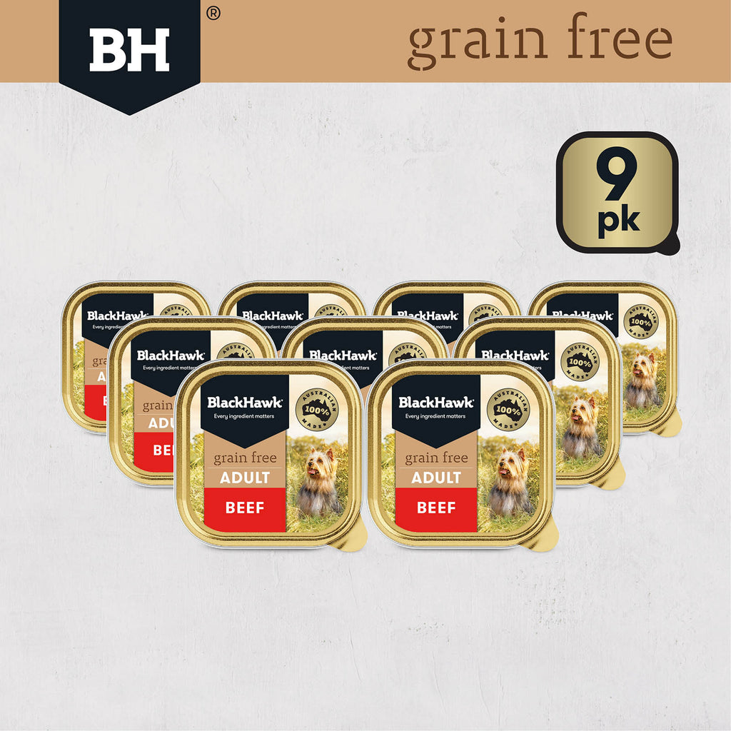 BLACK HAWK GRAIN FREE BEEF 100G 9PK