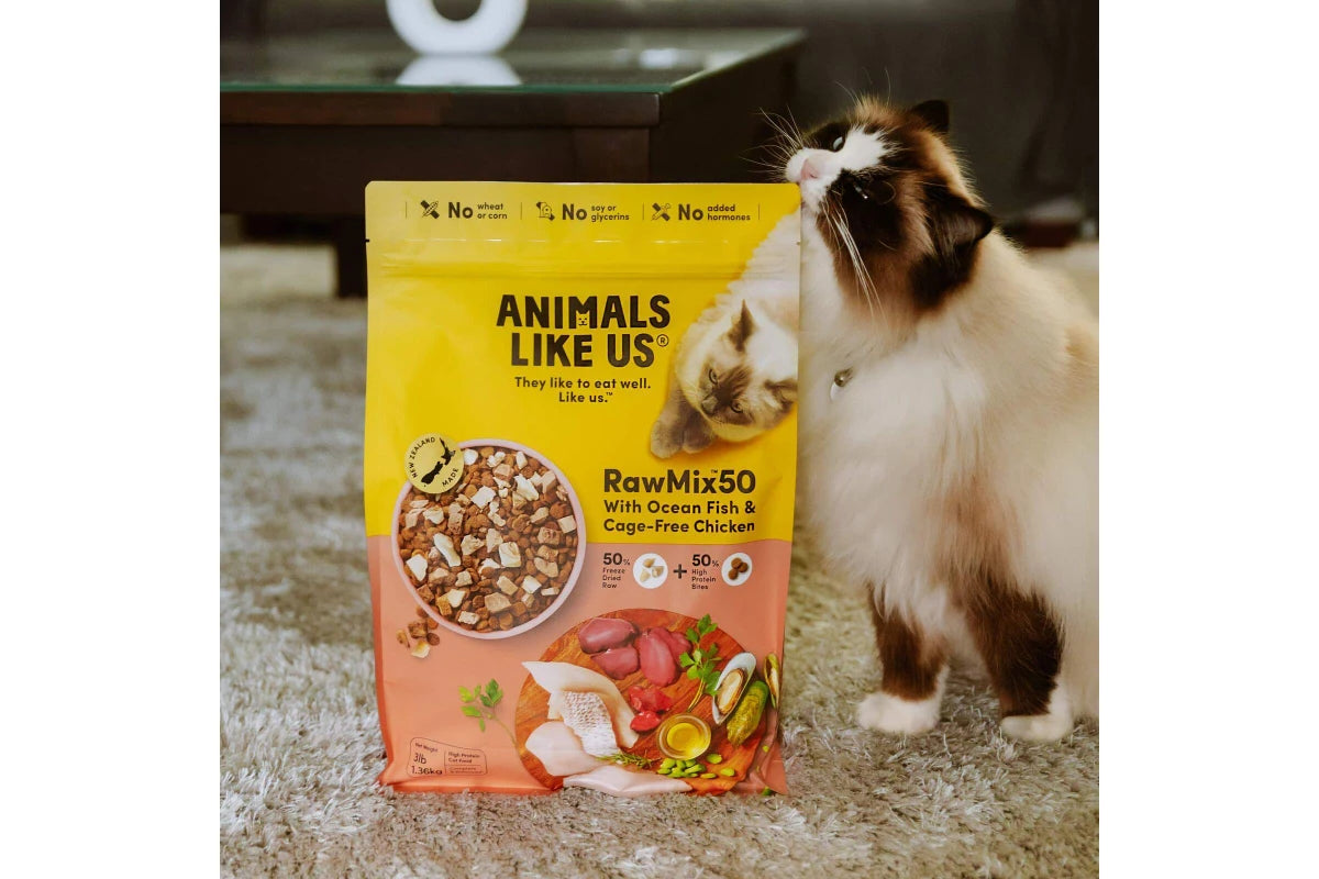 Animals Like Us RawMix50 with Freeze Dried Ocean Fish and Chicken Cat Food 1.36kg