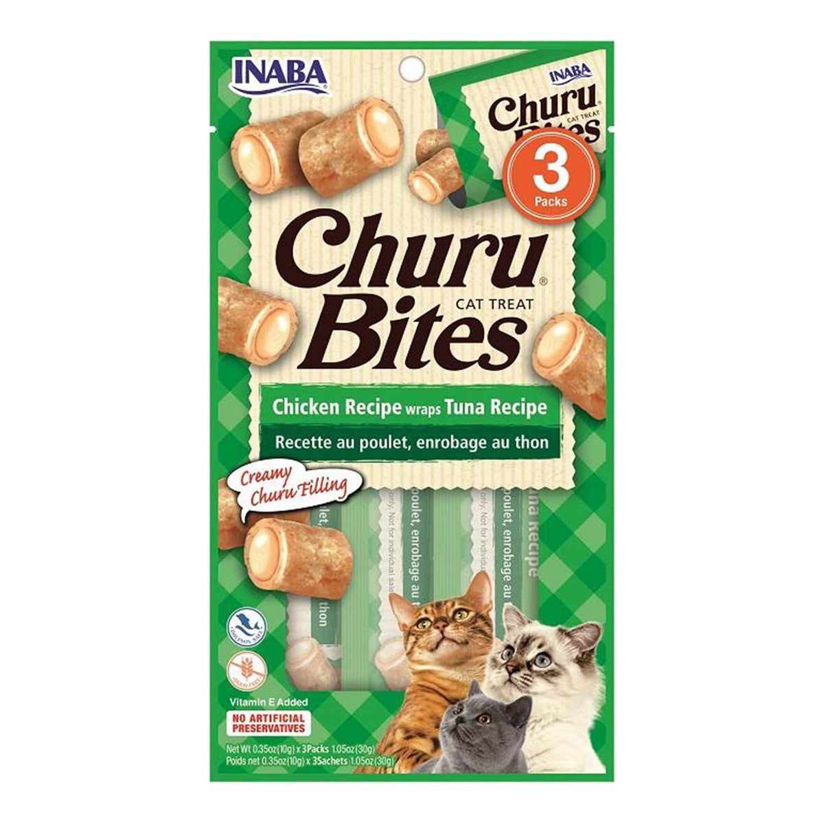 Inaba Churu Bites Chicken Wraps Tuna Salmon Cat Treats 30g