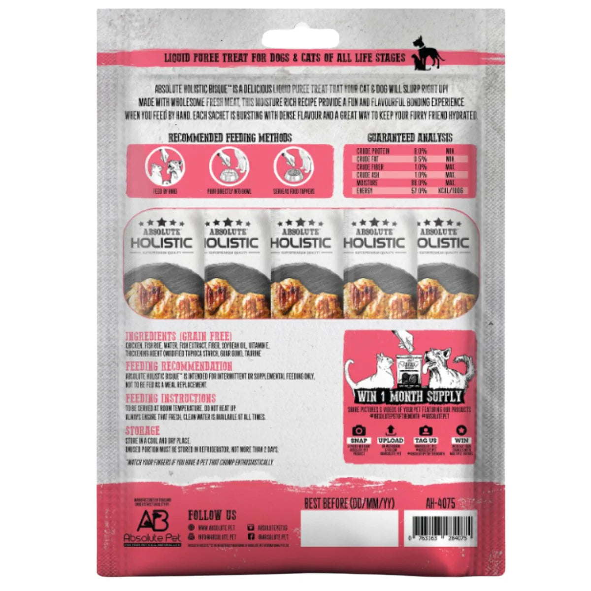 Absolute Holistic Cat Treat Bisque Chicken & Fish Roe 60gm