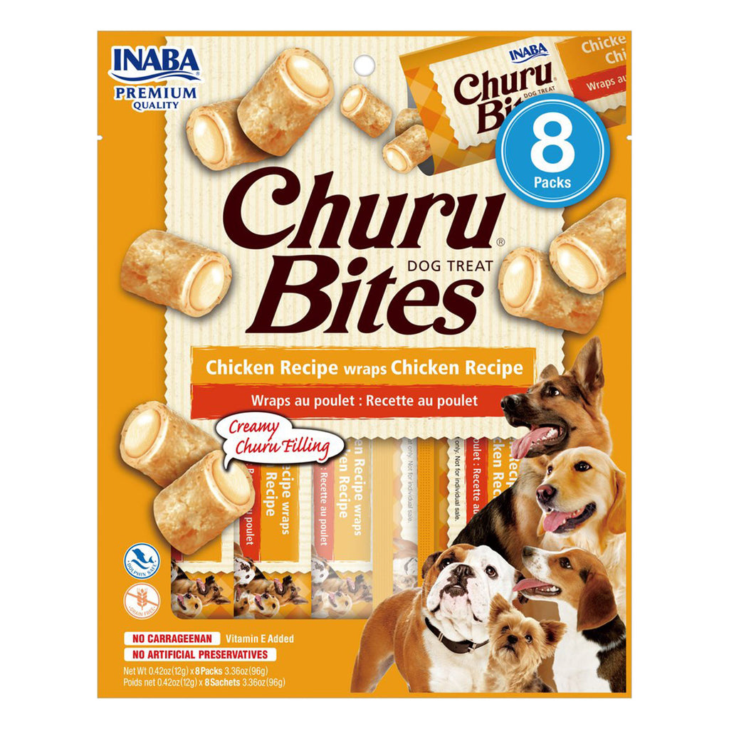 INABA DOG CHURU BITES CHICKEN WRAPS 96G 6PK