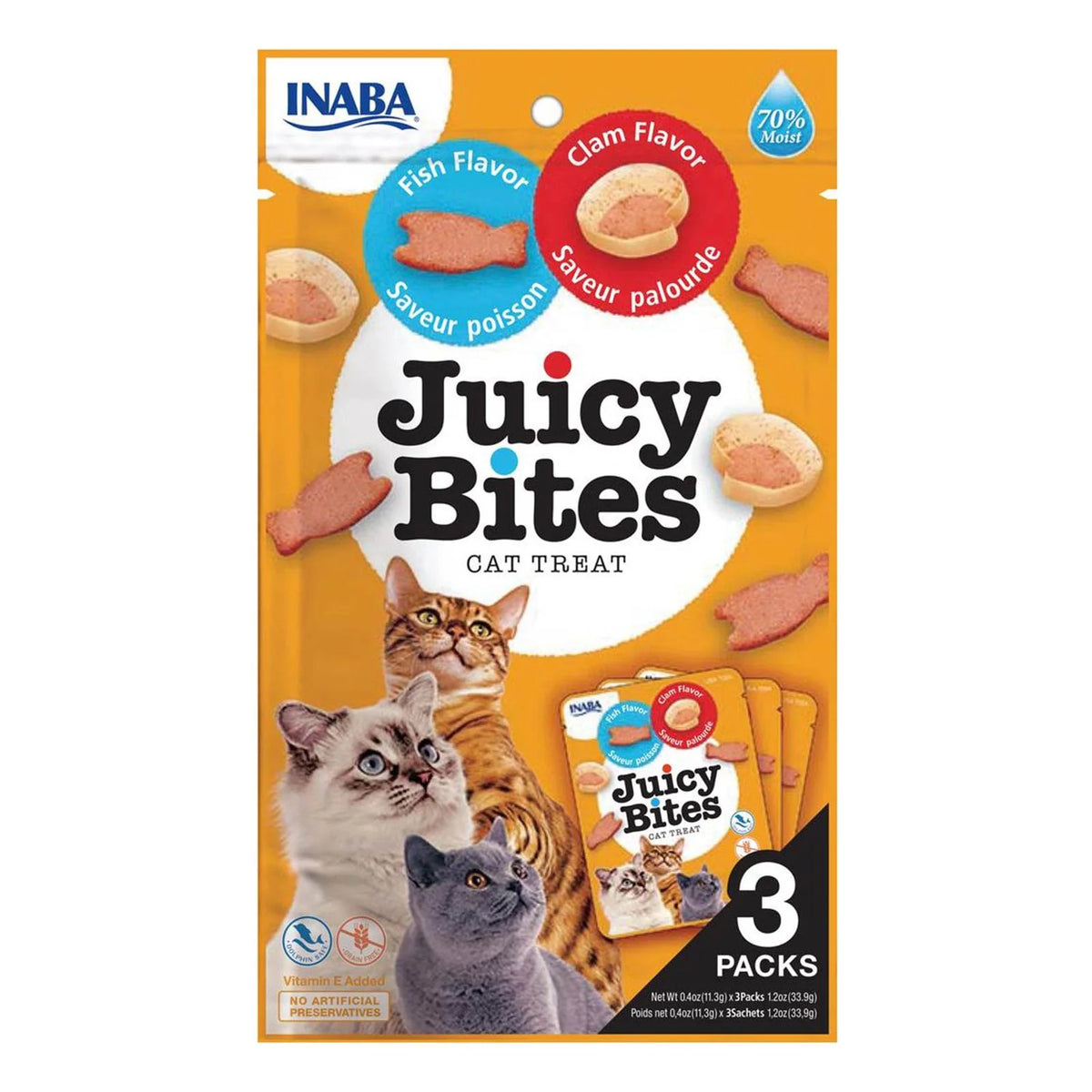 Inaba Juicy Bites Fish & Clam Flavours Cat Treats 33.9g