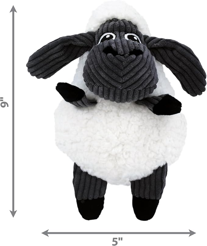 KONG - Sherps Floofs Sheep - Indoor Cuddle Squeaky Plush Dog Toy - for Medium Dogs