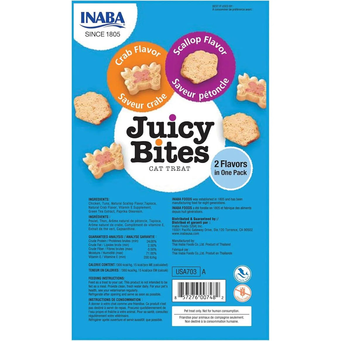 Inaba Juicy Bites Crab & Scallop Flavours Cat Treats 33.9g