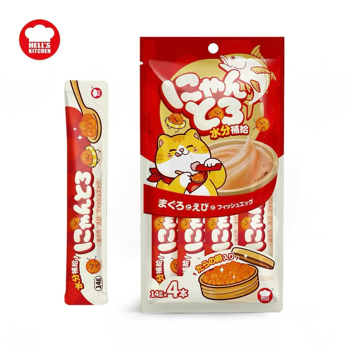 Hell's Kitchen Creamy Cat Treat Tuna & Fish Roe 14g x4