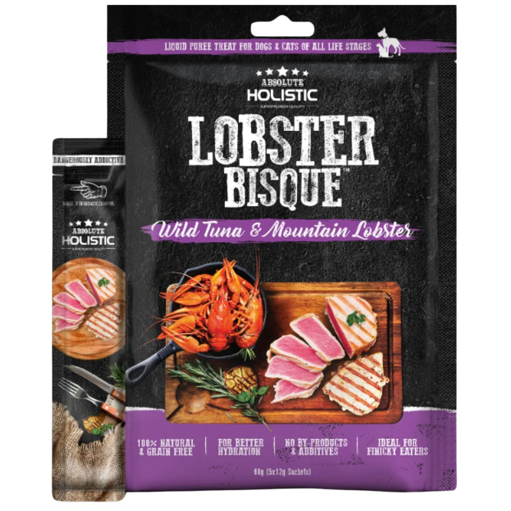Absolute Holistic Bisque Liquid Treats for Cats and Dogs Tuna & Lobster 60g