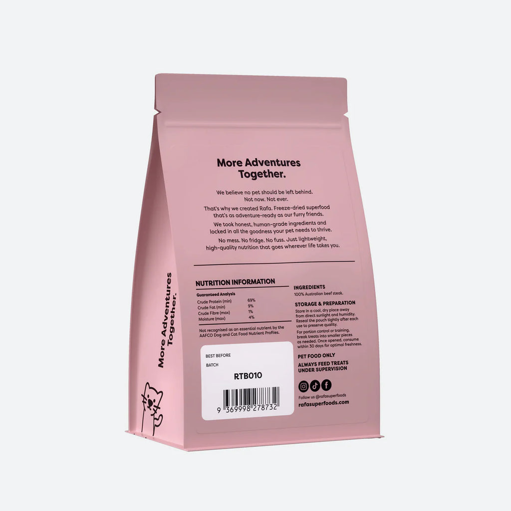RAFA Raw Freeze-Dried Treats | Human-Grade Beef Steak