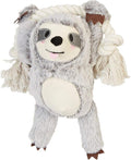 Fringe Studio Dog Toy, Girlie Sloth On A Rope Plsh Pet Toy