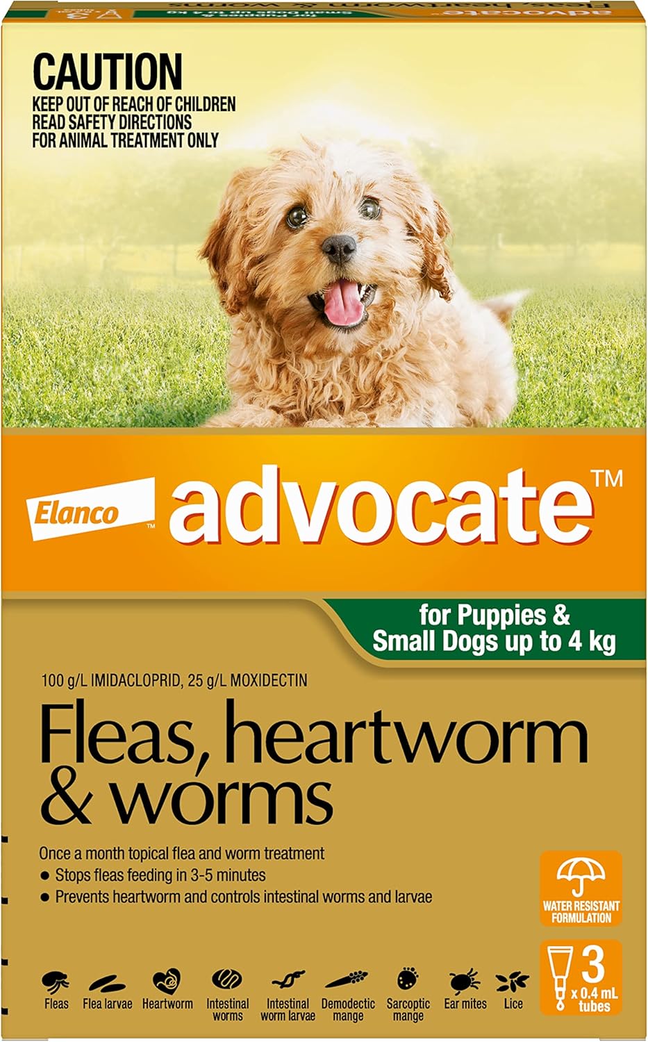 Advocate Spot-on Flea and Worm Treatment for Small Dog up to 4kg 3pk