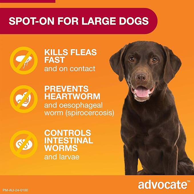 Advocate Spot-on Flea and Worm Treatment for Large Dog 10-25kg 3pk