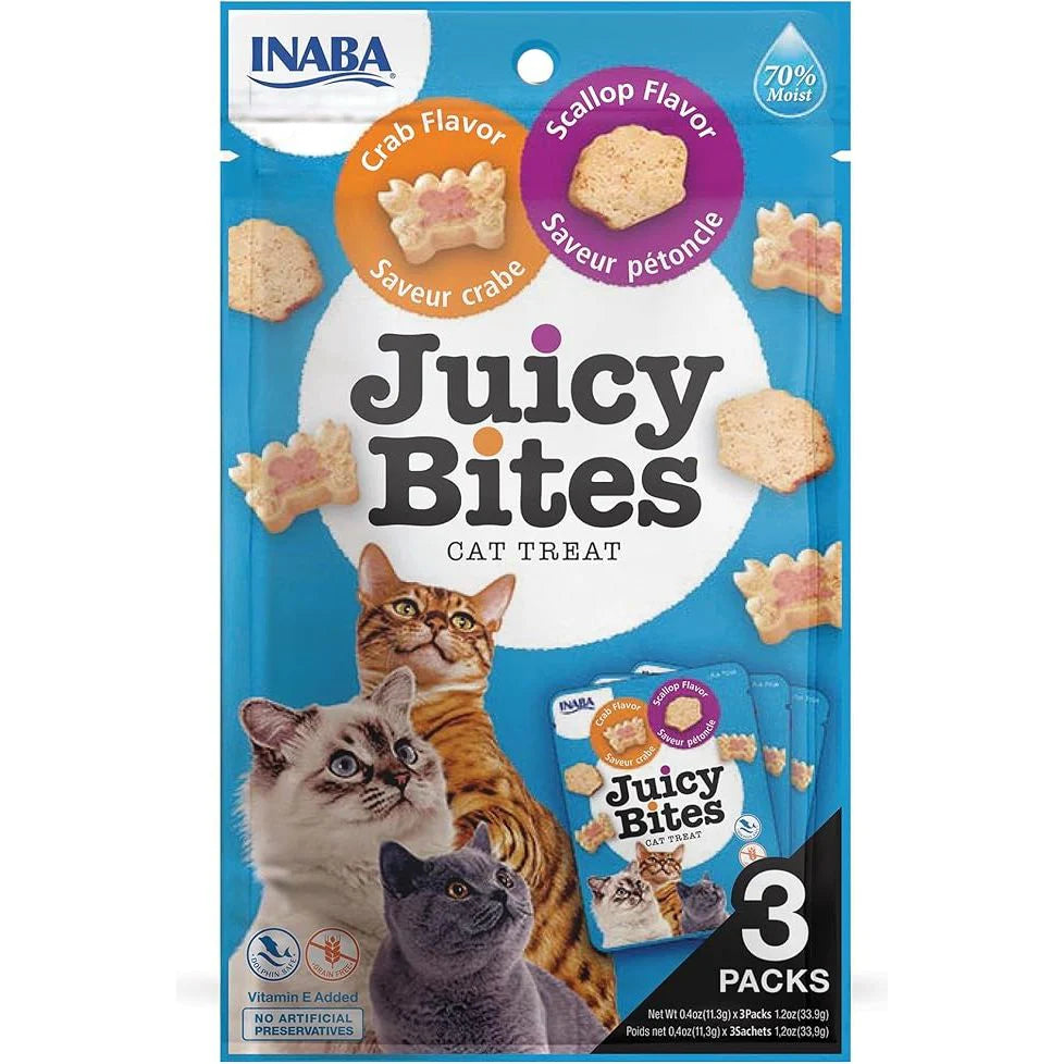 Inaba Juicy Bites Crab & Scallop Flavours Cat Treats 33.9g
