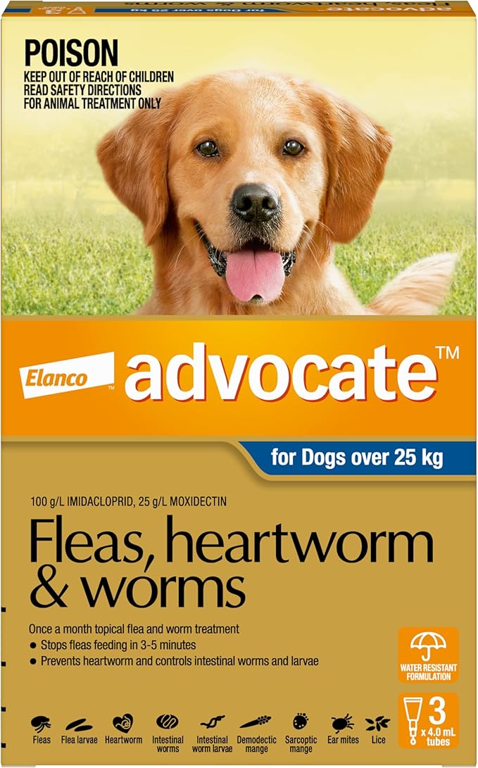 Advocate Spot-on Flea and Worm Treatment for Extra Large Dog over 25kg 3pk