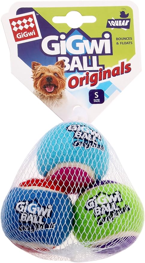 GiGwi Squeaker Tennis Ball Original 3 Pack, Small