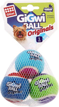 GiGwi Squeaker Tennis Ball Original 3 Pack, Small