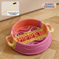 Hipipet Silicone Slow Feeder Bowl – Sunny Orange with Clearing Brush