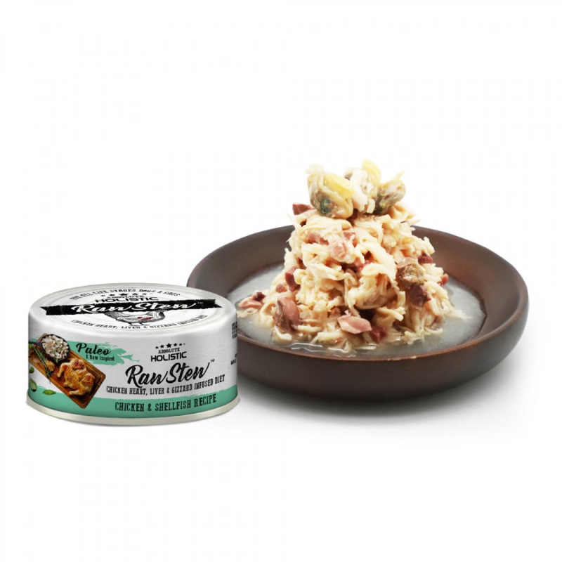 Absolute Holistic RawStew Wet Food for Cats & Dogs 80g (chicken & shellfish)